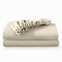 Bare Home 2Pack Fitted Bottom Sheets Queen Premium 1800 Ultrasoft Wrinkle Resistant Microfiber Deep Pocket Queen Sand