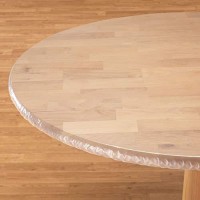 Laminet - Plastic Elastic Fitted Table Cover Protector - Clear - Large Round - Fits Tables Up To 45 - 56 Diameter