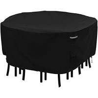 Rosielily Round Patio Furniture Covers Waterproof, Stackable Outdoor Table Chair Set Covers, Heavy Duty Outdoor Dining Table Cover, No Fading Large Table Chair Set Covers (70