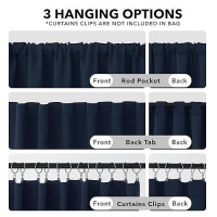 Deconovo Navy Blue Blackout Curtains For Bedroom - 42X63 Inch  2 Panels  Solid Room Darkening Thermal Insulated Rod Pocket And Back Tab Curtains