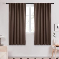 Deconovo Solid Room Darkening Curtains  Rod Pocket And Back Tab Blackout Curtains For Bedroom  42X63 Inch  Brown  2 Panels Panels