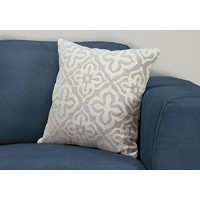 Monarch Specialties Motif Design 18 x 18 Light Grey 1 Piece Pillow