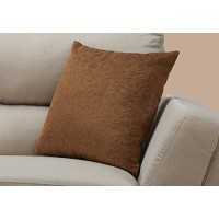 Monarch Specialties Floral Velvet 18 x 18 Light Brown 1 Piece Pillow