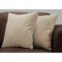 Monarch Specialties Abstract Dot 18 x 18 GoldGrey 2 Piece Pillow