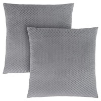 Monarch Specialties I 9307 Diamond Velvet Decorative Pillow Throw 18 x 18 Silver