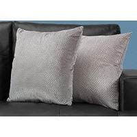 Monarch Specialties I 9307 Diamond Velvet Decorative Pillow Throw 18 x 18 Silver