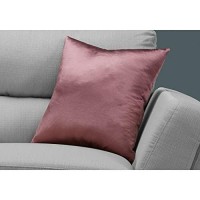 Monarch Specialties I 9338 Throw Pillow 18 x 18 Pink