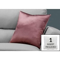 Monarch Specialties I 9338 Throw Pillow 18 x 18 Pink