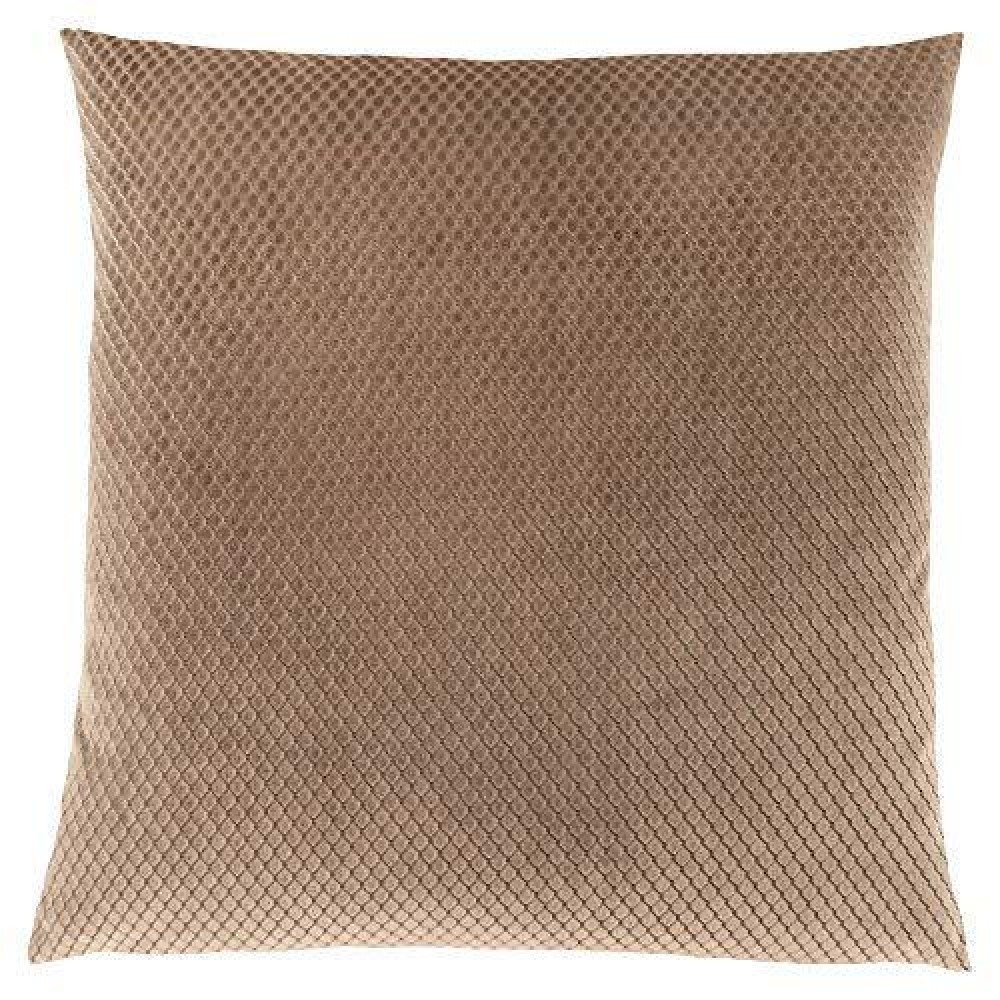 Monarch Specialties I 9310 Diamond Velvet Decorative Pillow Throw 18 x 18 Beige