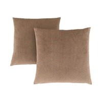 Monarch Specialties I 9310 Diamond Velvet Decorative Pillow Throw 18 x 18 Beige