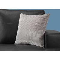 Monarch Specialties I 9306 Diamond Velvet Decorative Pillow Throw 18 x 18 Silver