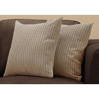 Monarch Specialties Abstract Dot 18 x 18 LightDark Brown 2 Piece Pillow