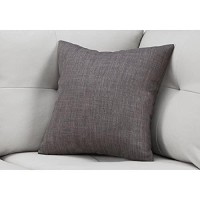 Monarch Specialties Linen Look Decorative Pillow Throw 18 x 18 Dark Grey