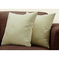 Monarch Specialties Abstract Dot 18 x 18 LightDark Green 2 Piece Pillow