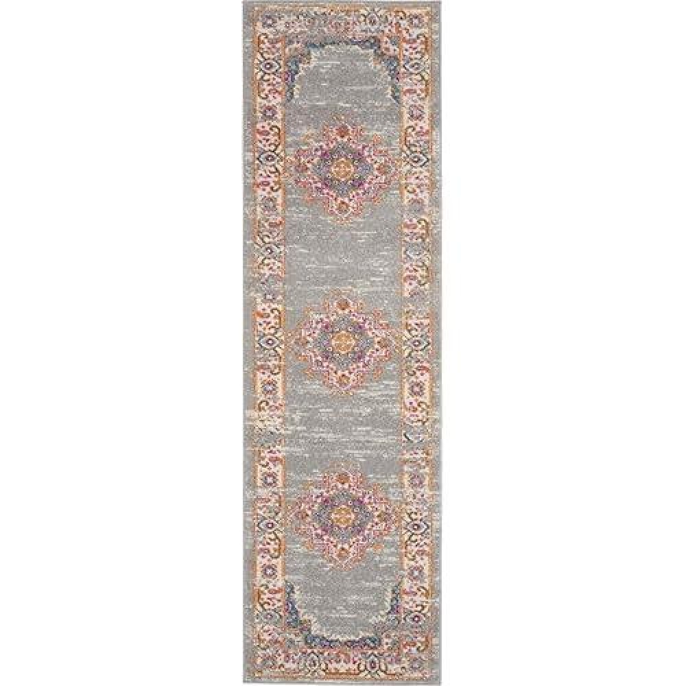 Nourison Passion Grey 22 X 76 Area Rug Boho Traditional Easy Cleaning Non Shedding Bed Room Living Room Hallway 8