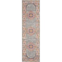 Nourison Passion Grey 22 X 76 Area Rug Boho Traditional Easy Cleaning Non Shedding Bed Room Living Room Hallway 8