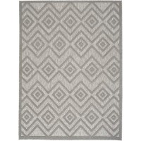 Nourison Versatile Indooroutdoor Silver Grey 6 X 9 Area Rug Moroccan Modern Bedroom Living Room Backyard Deck Patio E