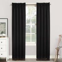 Sun Zero Easton Energy Saving Blackout Rod Pocket Curtain Panel  40