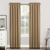 Sun Zero Easton Energy Saving Blackout Rod Pocket Curtain Panel  40