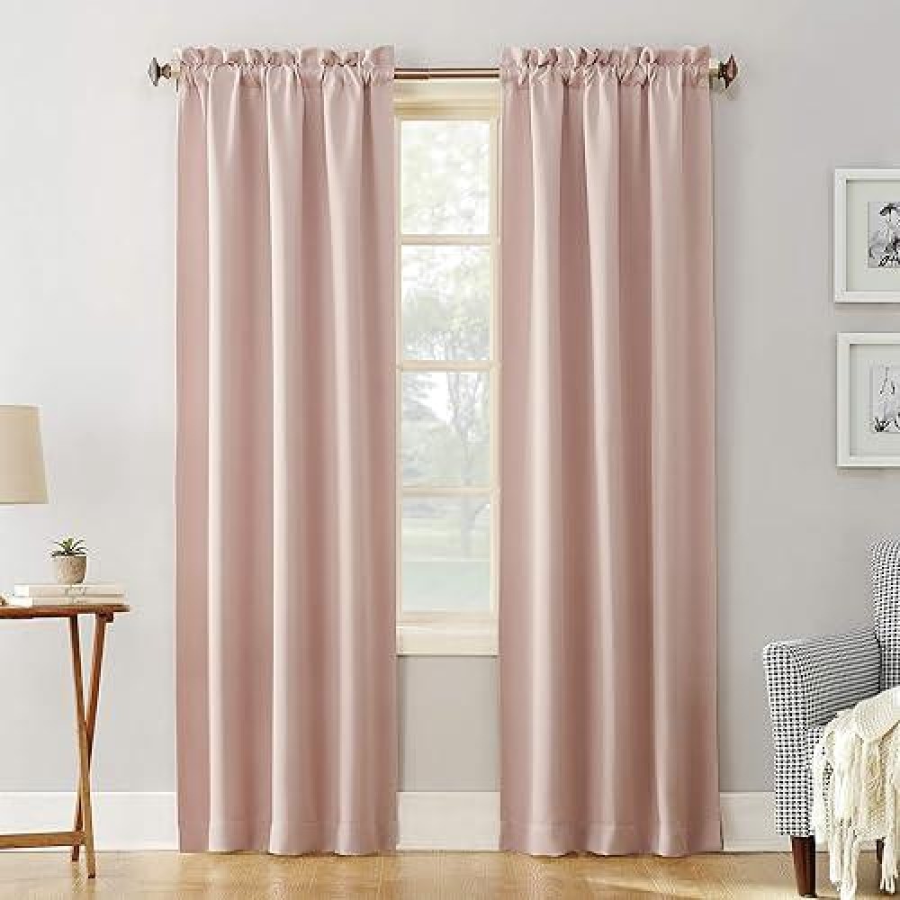 Sun Zero Easton Energy Saving Blackout Rod Pocket Curtain Panel  40