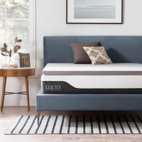 Lucid 2 Inch Mattress Topper Queen Memory Foam Bamboo Charcoal Infusion Cooling Ventilation Hypoallergenic Certipur Ce