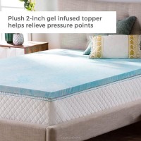 Linenspa 2 Inch Gel Swirl Memory Foam Mattress Topper - Cooling Gel Infused - Pressure Relieving - Certipur Certified - Twin Xl