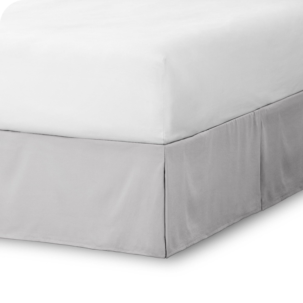 Bare Home Full Xl Bed Skirt 15Inch Tailored Drop Easy Fit Bed Skirt For Full Extra Long Beds Center Corner Pleats Full