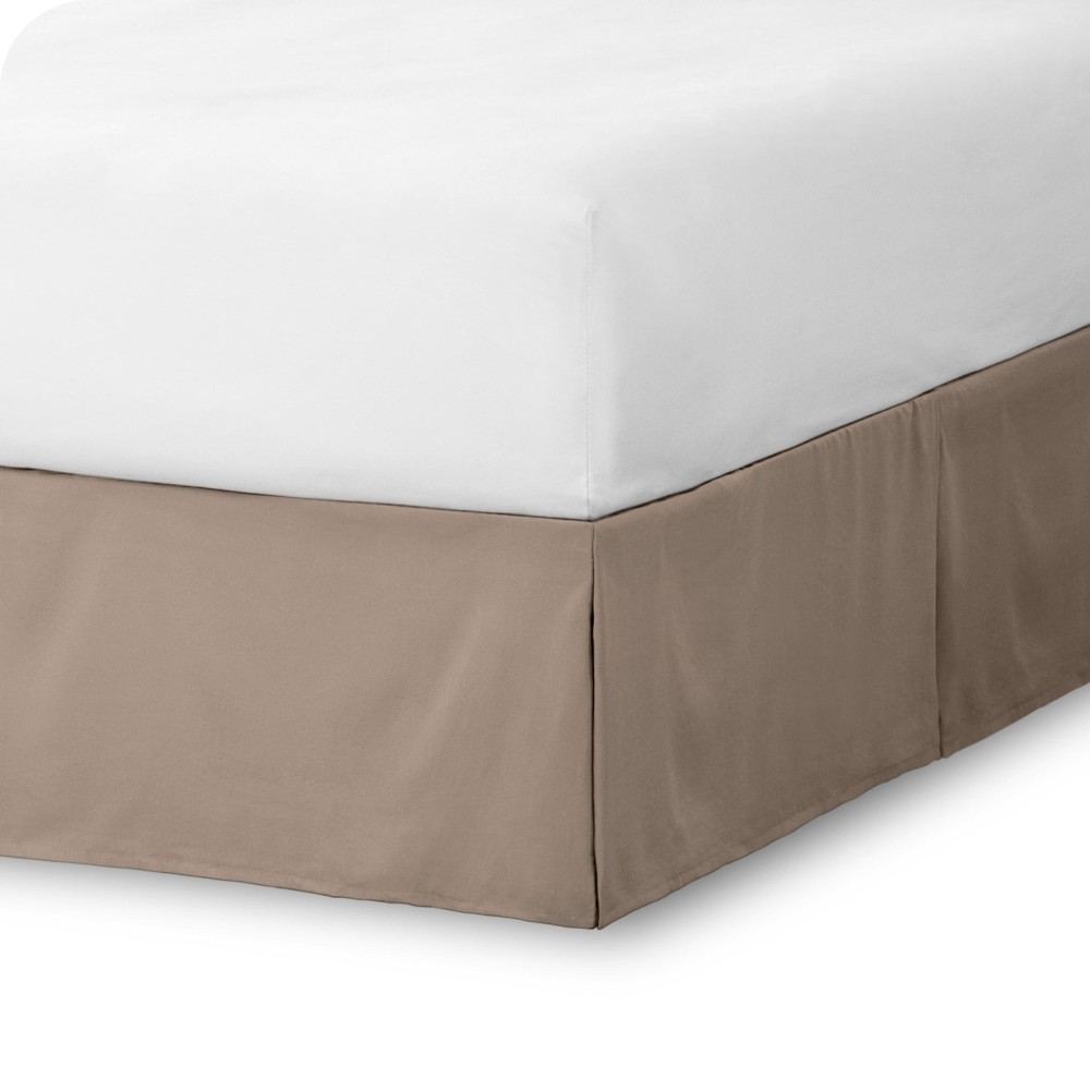 Bare Home Full Xl Bed Skirt 15Inch Tailored Drop Easy Fit Bed Skirt For Full Extra Long Beds Center Corner Pleats Full