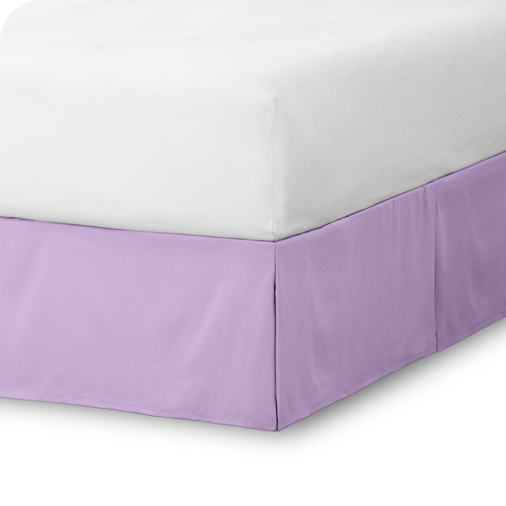 Bare Home Kids Twin Bed Skirt 15Inch Tailored Drop Easy Fit Bed Skirt For Twin Beds Center Corner Pleats Twin Lavende