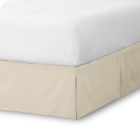 Bare Home King Bed Skirt 15Inch Tailored Drop Easy Fit Bed Skirt For King Beds Center Corner Pleats King Sand