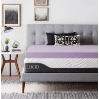 Lucid 4 Inch Lavender Infused Memory Foam Mattress Topper Ventilated Design California King Size