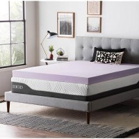 Lucid 4 Inch Lavender Infused Memory Foam Mattress Topper Ventilated Design California King Size