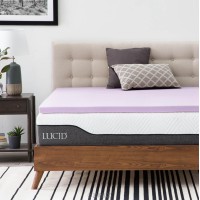 Lucid 2 Inch Lavender Infused Memory Foam Mattress Topper Ventilated Design King Size