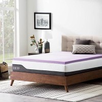 Lucid 2 Inch Lavender Infused Memory Foam Mattress Topper - Ventilated Design - King Size