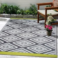 Fab Habitat Southwestern Aztec Outdoor Rug Waterproof Fade Resistant Creasefree Reversible Premium Recycled Plastic Pa