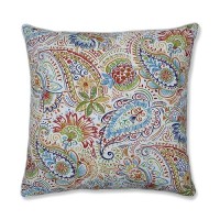 Pillow Perfect Paisley Indooroutdoor Accent Throw Pillow Plush Fill Weather And Fade Resistant Floor 25 X 25 Bluegr