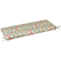 Pillow Perfect Outdoor | Indoor Pretty Witty Reef Bench Cushion, Blue, 45 X 18 X 2.5