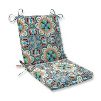Pillow Perfect Outdoor | Indoor Lagoa Tile Flamingo Squared Corners Chair Cushion, Blue, 36.5 X 18 X 3