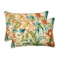 Pillow Perfect Tropic Floral Indooroutdoor Accent Throw Pillow Plush Fill Weather And Fade Resistant Large Lumbar 165