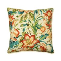 Pillow Perfect Tropic Floral Indooroutdoor Accent Throw Pillow Plush Fill Weather And Fade Resistant Floor 25 X 25 B