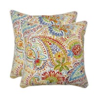 Pillow Perfect Paisley Indooroutdoor Accent Throw Pillow Plush Fill Weather And Fade Resistant Large Throw 185 X 185