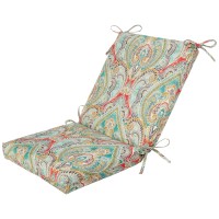 Pillow Perfect Outdoor | Indoor Pretty Witty Reef Squared Corners Chair Cushion, Blue, 36.5 X 18 X 3