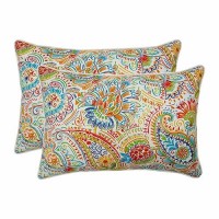 Pillow Perfect Paisley Indooroutdoor Accent Throw Pillow Plush Fill Weather And Fade Resistant Large Lumbar 165 X 245