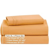 Nestl Twin Xl Sheets Set 3 Piece Xl Twin Sheets Double Brushed Twin Xl Sheets For Adjustable Bed Light Orange Twin Xl Sheet