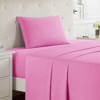 Nestl Twin Xl Sheets Set 3 Piece Xl Twin Sheets Double Brushed Twin Xl Sheets For Adjustable Bed Light Pink Twin Xl Sheet Se