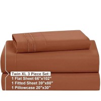 Nestl Twin Xl Sheets Set 3 Piece Xl Twin Microfiber Sheets Rust Deep Pocket Luxury Bed Sheets