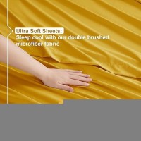 Nestl Rv Short Queen Sheets Set 4 Piece Bed Sheets For Rv Queen Size Bed Double Brushed Rv Size Sheets Hotel Luxury Yellow S