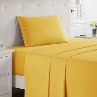 Nestl Twin Xl Sheets Set 3 Piece Xl Twin Sheets Double Brushed Twin Xl Sheets For Adjustable Bed Yellow Twin Xl Sheet Set H