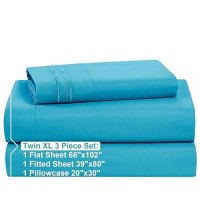 Nestl Twin Xl Sheets Set 3 Piece Xl Twin Sheets Double Brushed Twin Xl Sheets For Adjustable Bed Bright Blue Twin Xl Sheet S