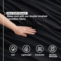 Nestl Twin Xl Sheets Set 3 Piece Twin Xl Bed Sheets Deep Pocket Hotel Luxury Extra Soft Breathable And Cooling Black Twin